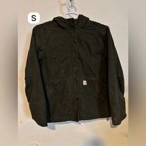Carhartt women Forest Green Hooded working jacket size small